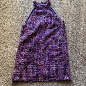 Zara Multicolor Tweed Halter Dress